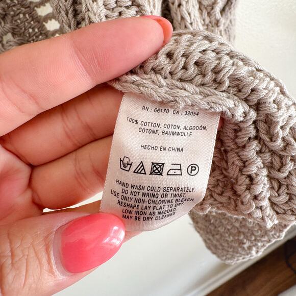 Anthropologie Far Away From Close Brown Open Knit Open Front Boho Cardigan - MP - Picture 4 of 6